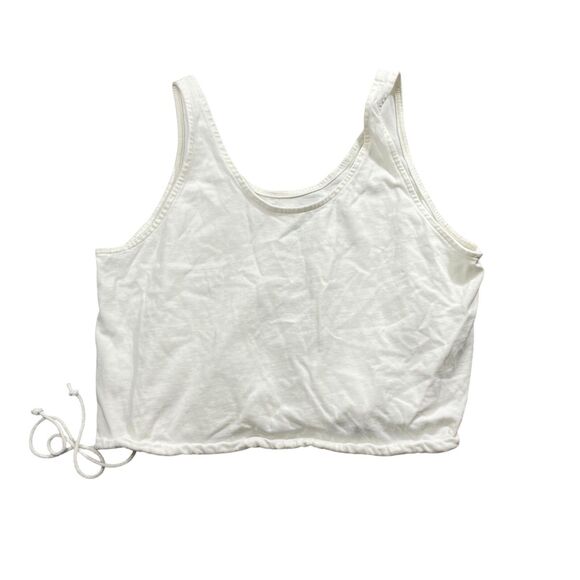 Nike Medium Ivory Crop Top 100%‎ Cotton Sleeveless Drawstring Hem - Picture 5 of 5